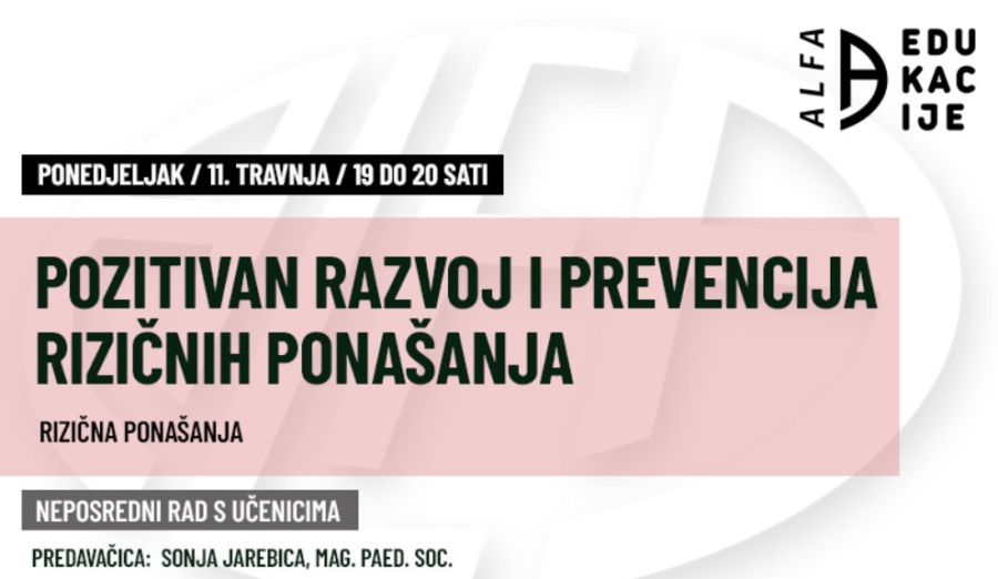 Online edukacija za roditelje - 11. travnja 2022. godine